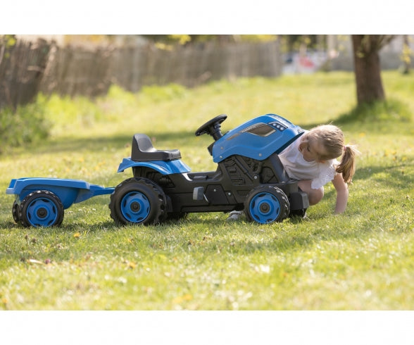 SMOBY Smoby Farmer XL Blue tractor + trailer