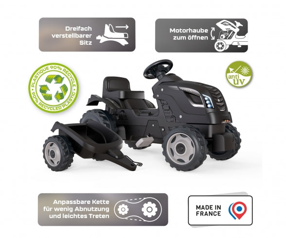 SMOBY Smoby Farmer XL Traktor + Anhänger Schwarz