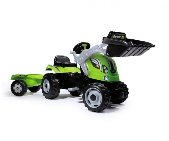 SMOBY Farmer Max Green Tractor + Trailer