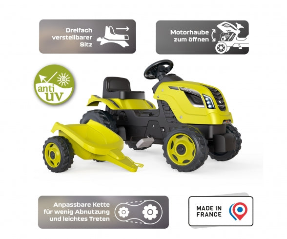 SMOBY Smoby Farmer XL Green tractor + trailer